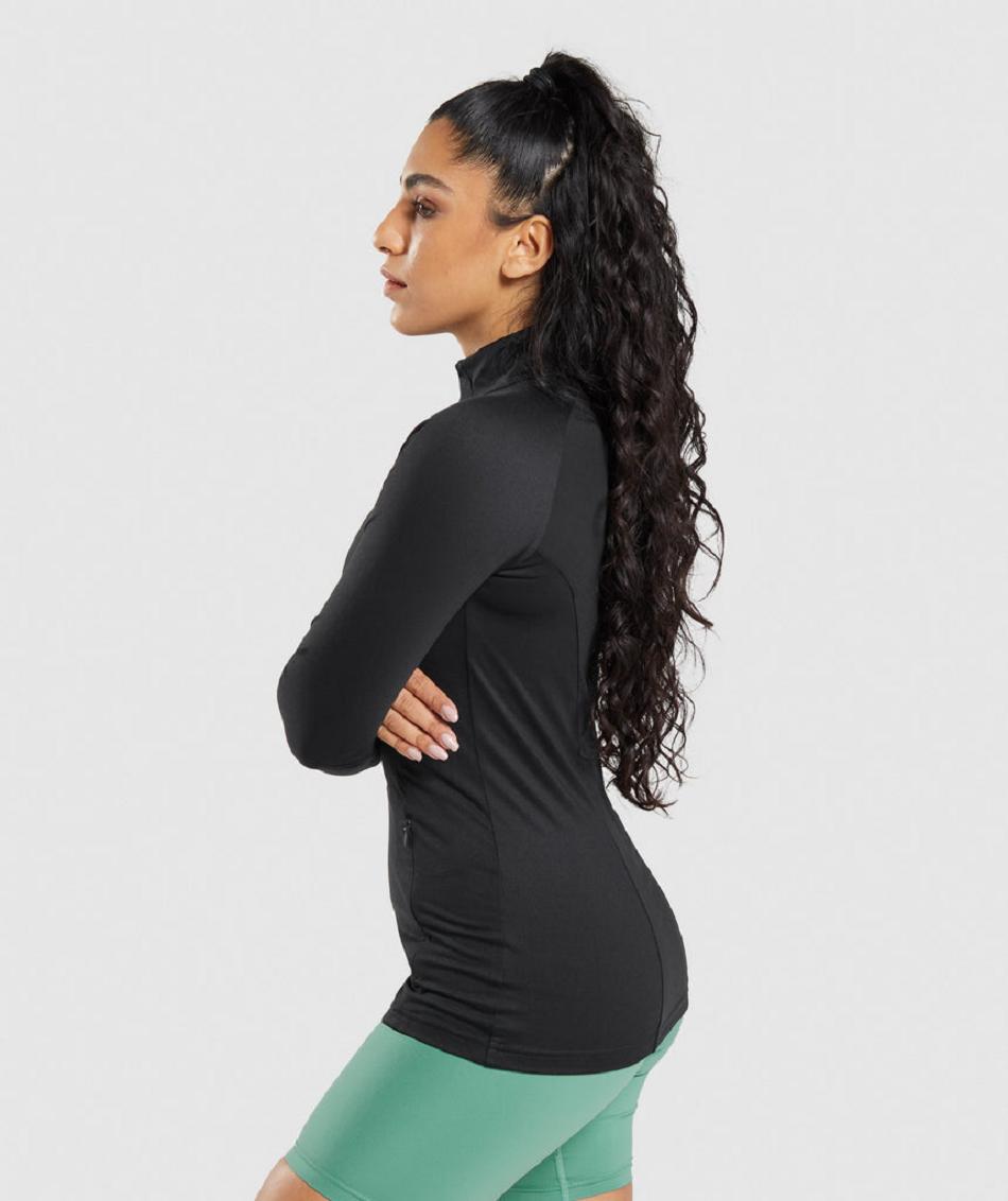 Kurtka Damskie Gymshark Treningowe Czarne | PL 2760UZG